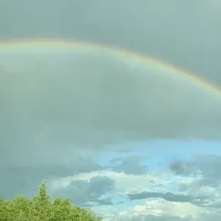 Double Rainbow over our favorite breakfast place!