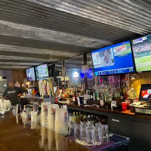 the bar and televisions
