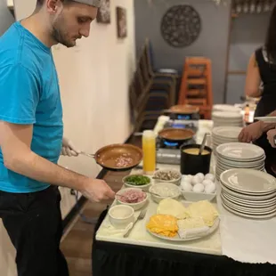 They had a chef personally making omelets and eggs to order.