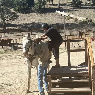 My daughter bout to ride Misty