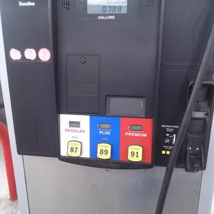a gas pump at a gas station