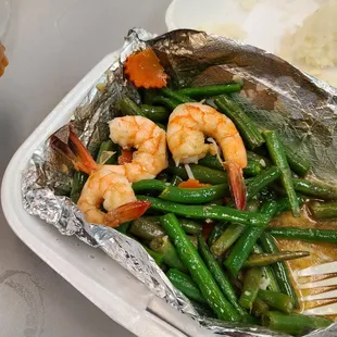 green beans with shrimp