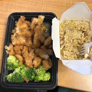 Orange chicken with fried rice