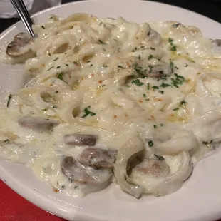Alfredo with mushrooms.