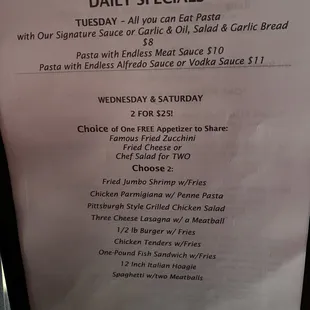 menu