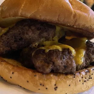 Yes that's 2 burgers nuzzled in there