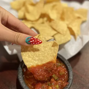 Chips &amp; Salsa~ The tortilla chips were crisped up to perfection and very flavorful as well and the salsa paired perfectly!