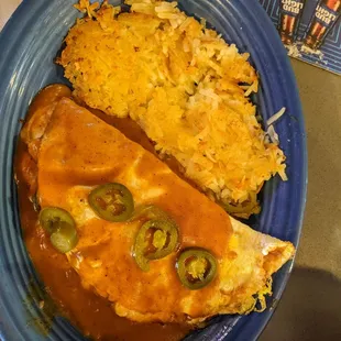 Special request item. The big Walt. Cheese &amp; Jalapeno in an omelette.