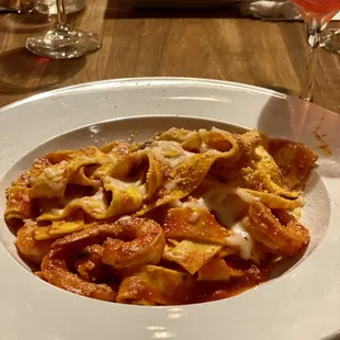 Papparadelle with shrimp