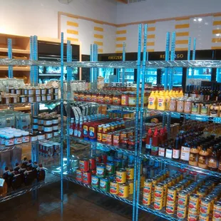 Nice selection of condiments, jams, &amp; Be.Happy peanut butter