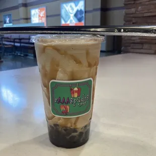 Coffee boba with Carmel drizzle !!