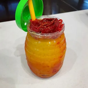 Chamoyada with mango flavor Raspado