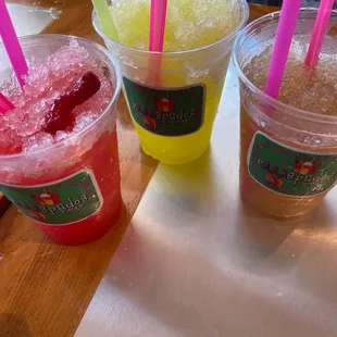 three drinks on a table