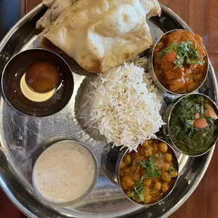 Chicken thali with Chicken Tikka Masala - delicious!