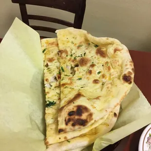 Garlic naan! Best thing in the world!