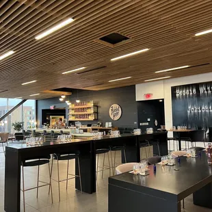 the bar and dining area