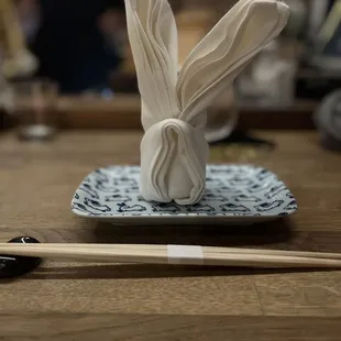 Cute rabbit ears napkin origami