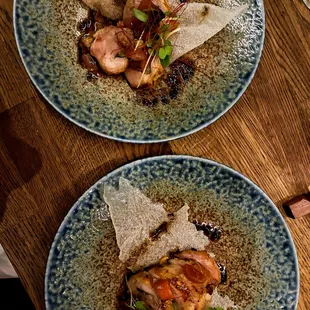 Signature trapped rabbit with rice paper crackers (pork caul-free upon request)