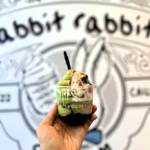 Iron Buddha + Matcha Ice Cream w/ Boba