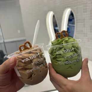 Assam Tea Ice Cream in a Cup and Kyoto Matcha Ice Cream in a Cup