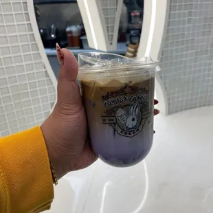 Taro Latte with a double shot