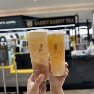 Left - A. Buckwheat Mountain Pure Tea with Osmanthus green tea jelly  Right - spring day with lychee jelly