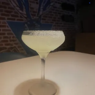 a margarita in a coupe glass