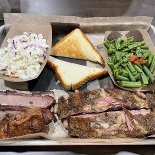 Two meat plate (Brisket and Pork Ribs)