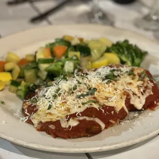Chicken parmigiana was delicious