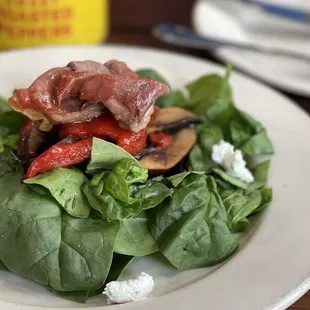 Hot spinach salad