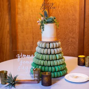 Green Ombre Wedding Tower