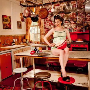 The kitchen in the separate quarters.