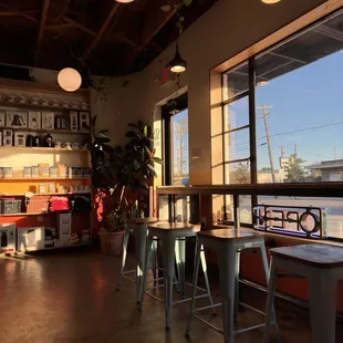 the interior of a coffee shop