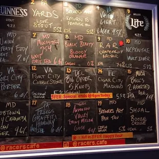 Behold! The lovely beer menu.