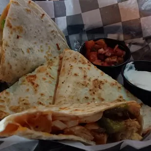 Chicken quesadilla-- so good!