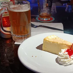 We split a piece of NY Cheesecake-- yum!