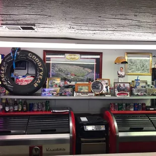 display behind the bar