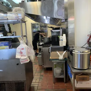 Interior view-looking at kitchen from order area.  Covid era, July 2020.