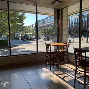 Interior view-looking at Bellevue Way and Main St. Covid era, July 2020.