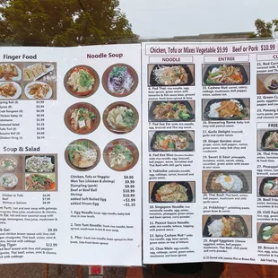 Menu posted outside