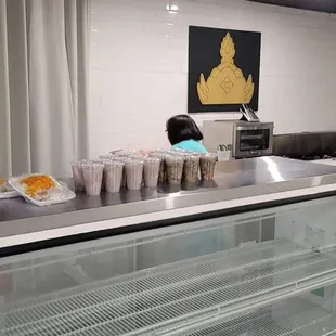 a woman at the counter