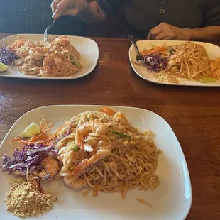 Pud Thai 3 plates all with Prawns 16.99 each