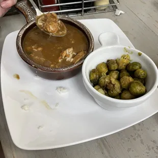 Gumbo and Brussel sprouts