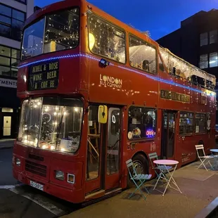 Outside seating as well as the rooftop