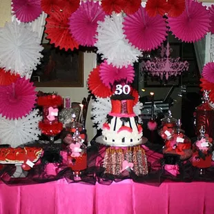 Burlesque themed dessert bar