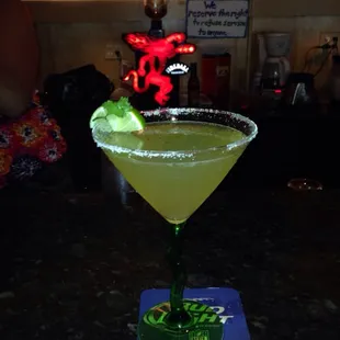 Cilantro and lime martini with infused jalapeño tequila! Happy cinco de mayo !!!