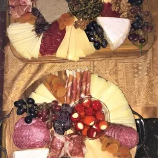 Cheese &amp; Charcuterie Boards on rustic cutting blocks