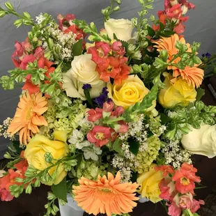 Locally grown snap dragons arrangement