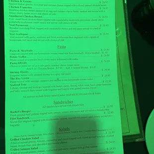 the menu