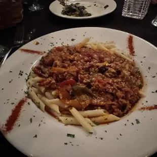 Penne sausage peppers onion